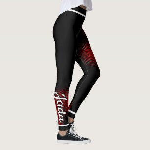 Legging Padrão de Ponto Vermelho com Nome em BLACK ou na 
