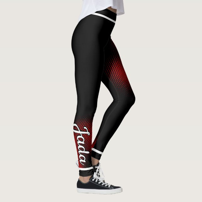 Legging Padrão de Ponto Vermelho com Nome em BLACK ou na s (Direita)
