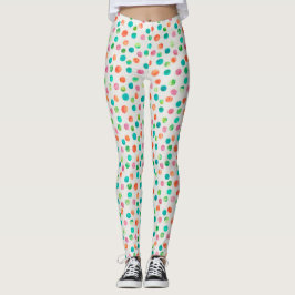 Legging Padrão de Pontos de Aquarela Coloridos
