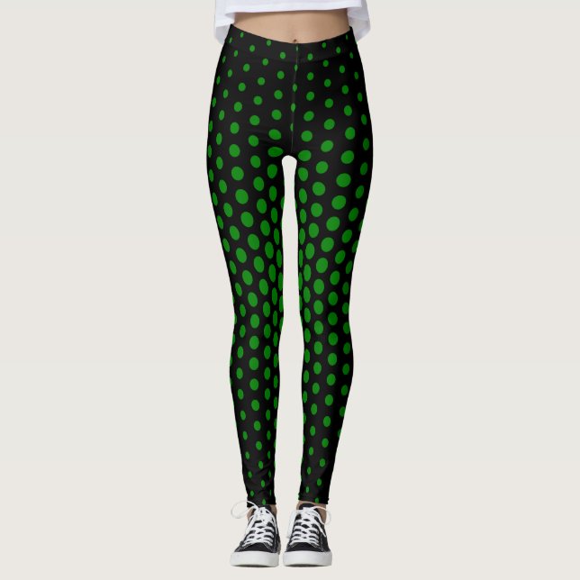 Legging Padrão de Pontos de Tecnólogia Verde (Frente)
