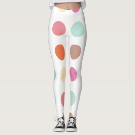 Legging Padrão de pontos multicolores