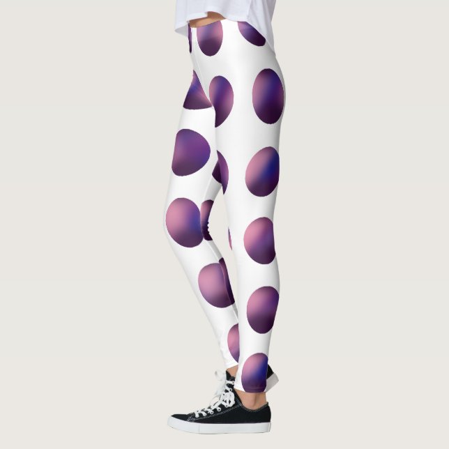 Legging Padrão de Pontos Polka Gradiente Roxo | Moderno (Esquerda)