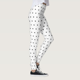Legging Padrão de Pontos Pretos Brancos Fofos