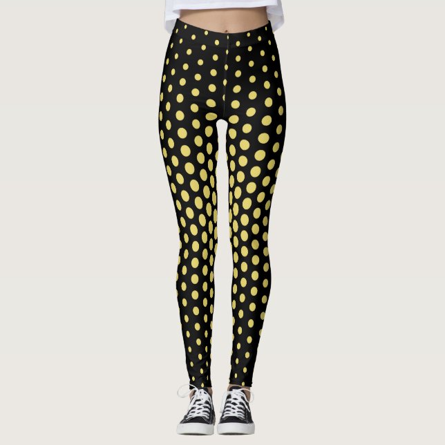Legging Padrão de Pontos Techno Amarelo (Frente)