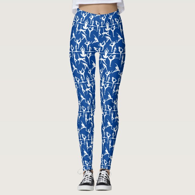 Legging Padrão de pose de ioga 01.bx4.BG azul (Frente)