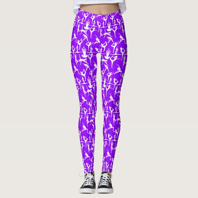 Legging Padrão de pose de ioga 01.bx4.LUPurple BG (Frente)