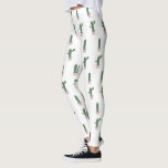 Legging Padrão de Pote de Cactus Cute<br><div class="desc">Design de Cactus em Leggings,  Cactus Potado</div>