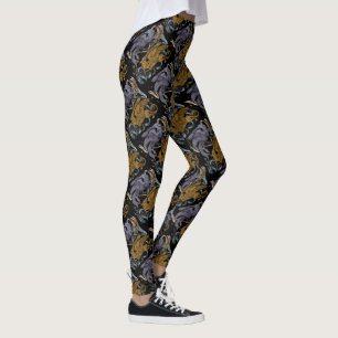 Legging Padrão de prata e Griffin Dourado