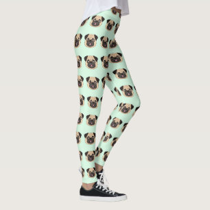Legging Padrão de Pug Fofinho Amante de Cachorro