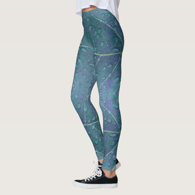 Legging Padrão de quedas de chuva em azul (Esquerda)