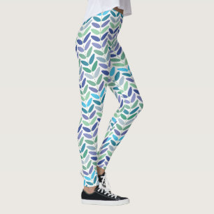 Legging Padrão de ramo floral amante da natureza