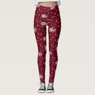 Legging Padrão de Refrigerante de Cereja Retro Bolinhas