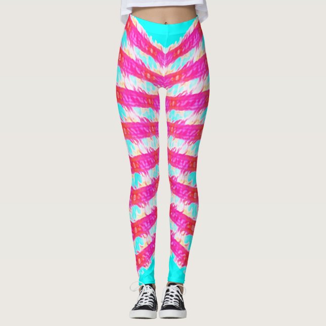 Legging padrão de renda rosa (Frente)