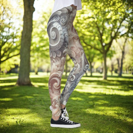 Legging Padrão de rendas de Pastel de gradiente elegante