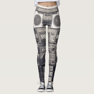 Legging Padrão de retornos de cassetes dos anos 80.