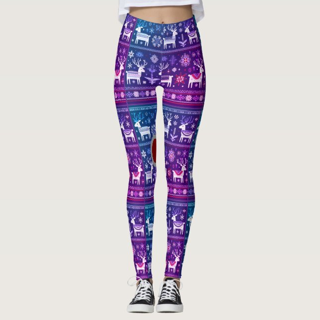 Legging Padrão de Retrô Nórdico (Frente)