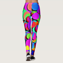 Legging Padrão de Revival Retroativo Colorido Vibrante