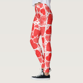 Legging Padrão de Rico do Coração Vermelho