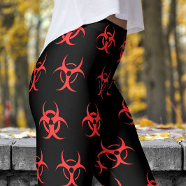 Legging Padrão de Risco Biológico Vermelho e Preto