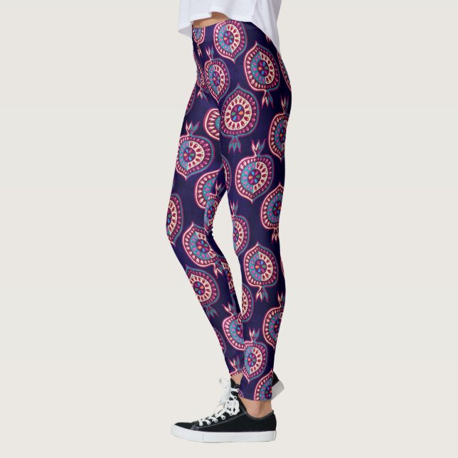 Legging Padrão de romã decorativo (Esquerda)
