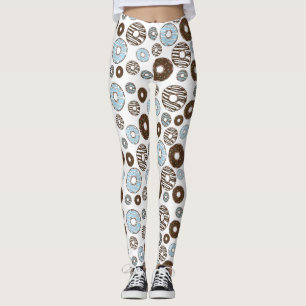 Legging Padrão De Rosquinhas, Rosquinhas Azuis, Rosquinhas