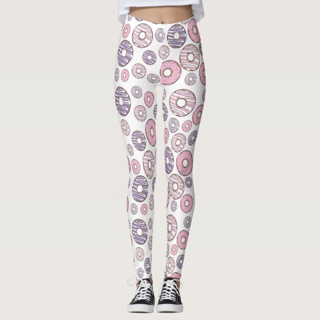 Legging Padrão De Rosquinhas, Rosquinhas Rosa, Rosquinhas  (Frente)