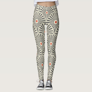 Legging Padrão de safra japonês, textura perfeita.