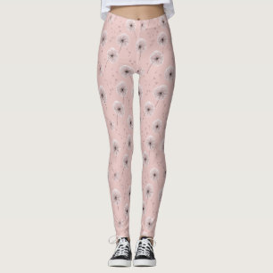 Legging Padrão de Semente de Dente-de-Leão Minimalista Ros