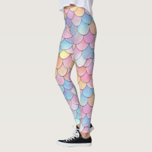Legging Padrão de Sereia de Escala Colorida