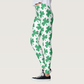 Legging Padrão de Shamrock Verde do Dia de São Patrício ir
