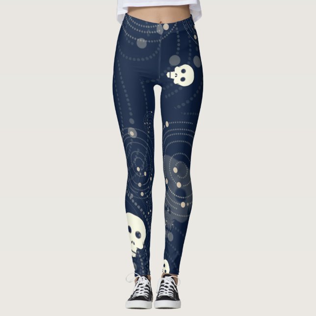 Legging Padrão de Silhueta Azul Cósmico (Frente)
