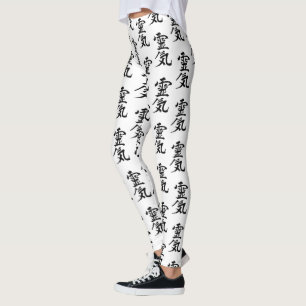 Legging Padrão de Símbolo Kanji Reiki Japonês