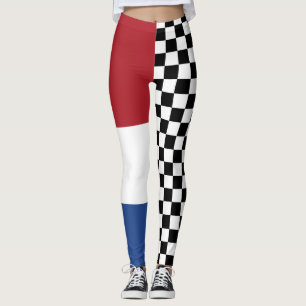 Legging Padrão de Sinalizador Verificado legal Preto e Br