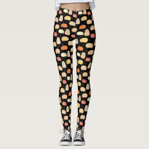Legging Padrão de Suíno Preto Cinto