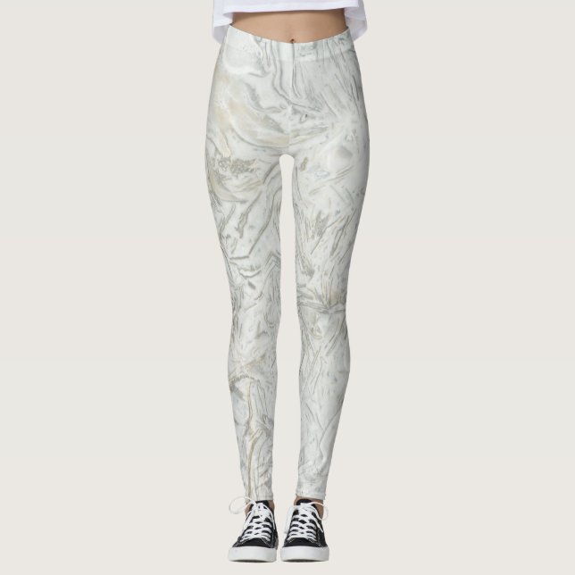 Legging padrão de superfície da maré cinza (Frente)