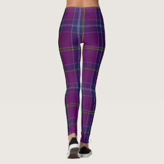 Legging Padrão de tartã roxo