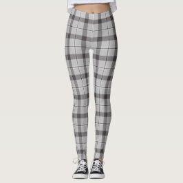 Legging Padrão de Tartan da Cinza moderna