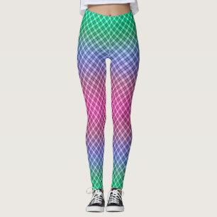 Legging Padrão de tartan de xadrez com verificação de grad
