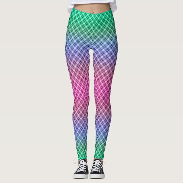 Legging Padrão de tartan de xadrez com verificação de grad (Frente)