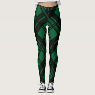 Legging Padrão de Tartan Verde