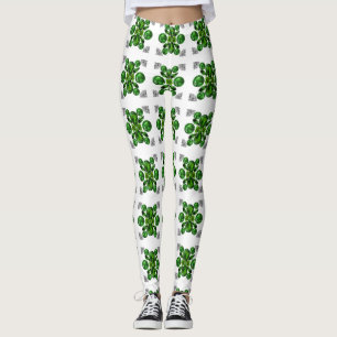 Legging Padrão de Tartaruga Verde