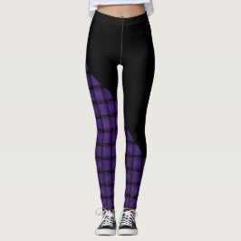 Legging Padrão de Tear Americano Roxo c/Preto