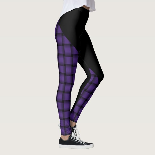 Legging Padrão de Tear Americano Roxo c/Preto (Direita)