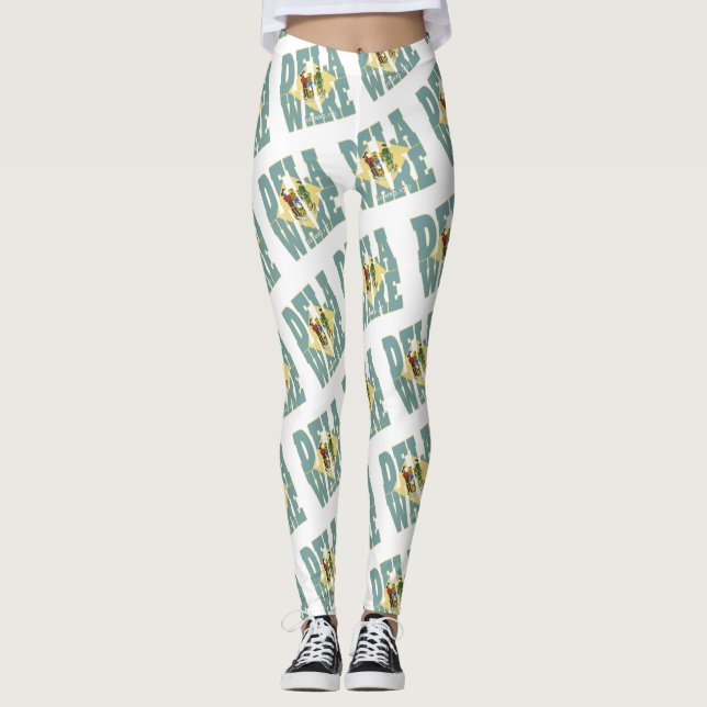 Legging Padrão de texto do sinalizador de estado de descon (Frente)