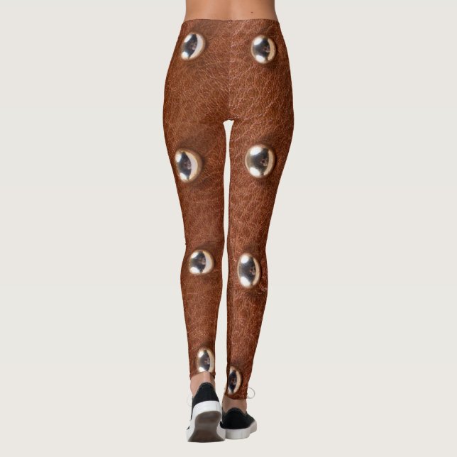 Legging padrão de textura de couro (Verso)