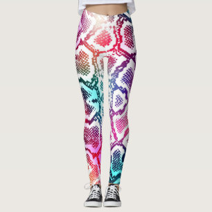 Legging Padrão de Textura de Pele Cobra colorida.