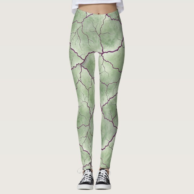 Legging Padrão de Textura de Pele de Zumbi Artístico (Frente)