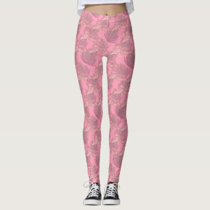 Legging Padrão de Tigre da Selva Rosa