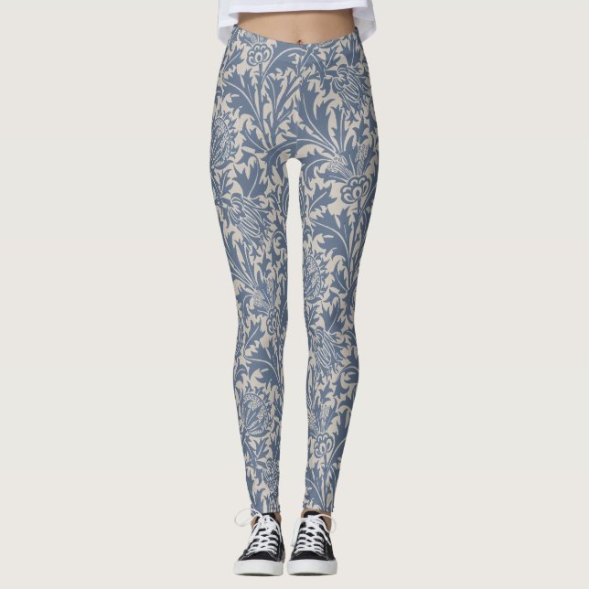 Legging Padrão de Tília Azul de William Morris (Frente)
