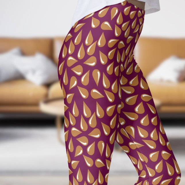 Legging Padrão de Típico Roxo Moderno (Modern Tyrian Purple Flick Pattern Leggings)
